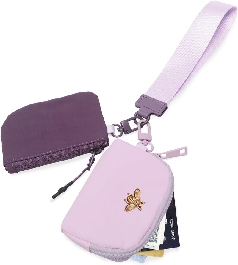 COOLANS Mini Wristlet Wallets Dual Pouch,Around Wristlet Handbag Wallet for Women Zip Cards Holder,Wristlet Bracelet Purse - Image 4